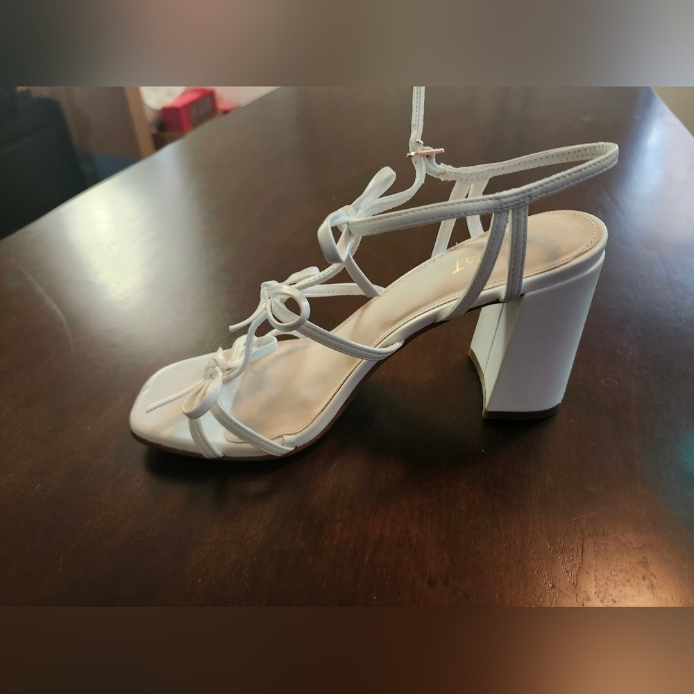 Limelight White Strappy Heels